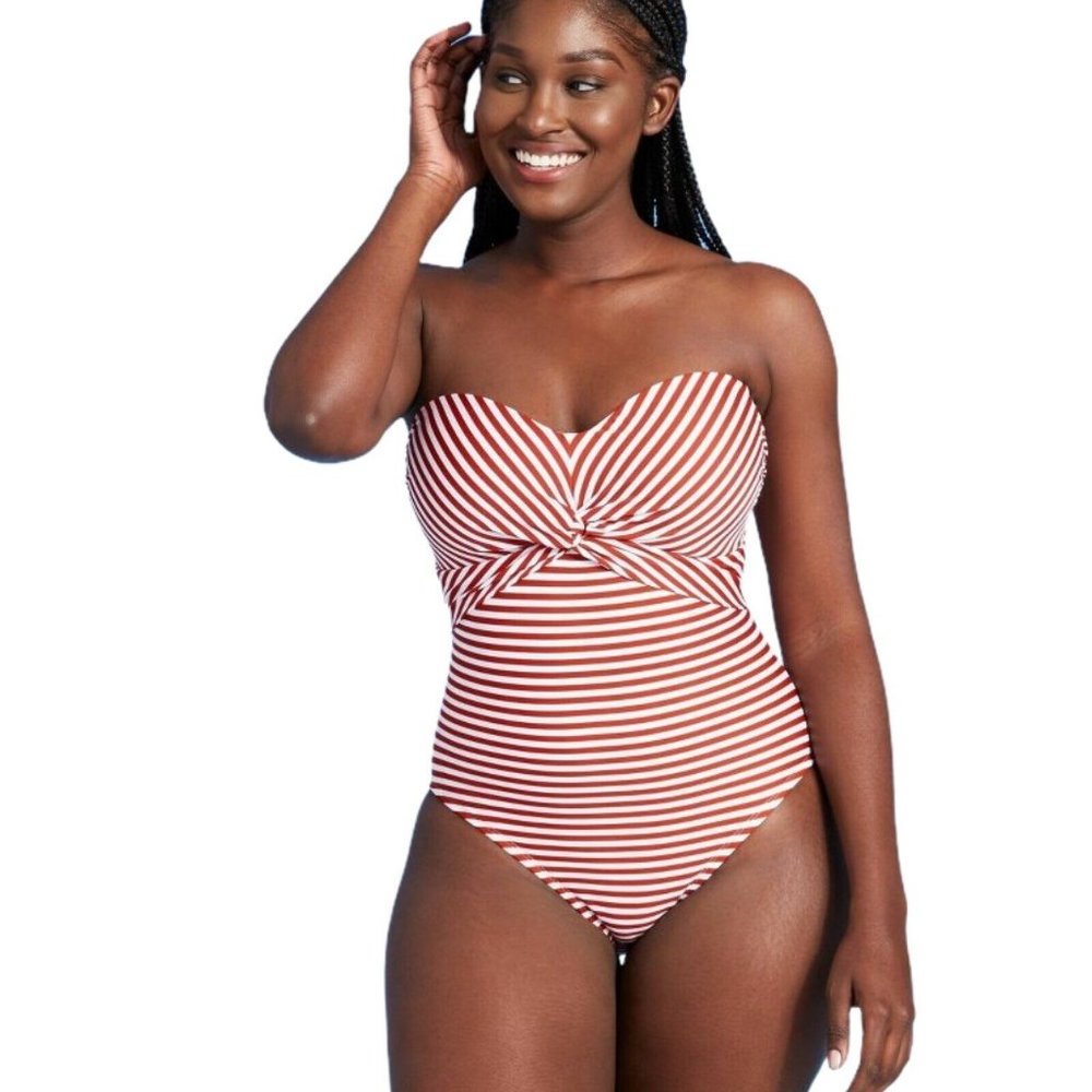 Kona Sol Swim XS White red Stripe  one piece Swim